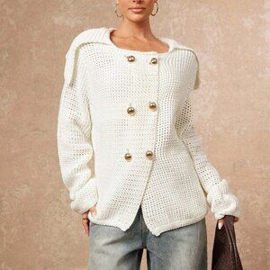Classic Elegant Women's button detailed knit Sweater Cardigan